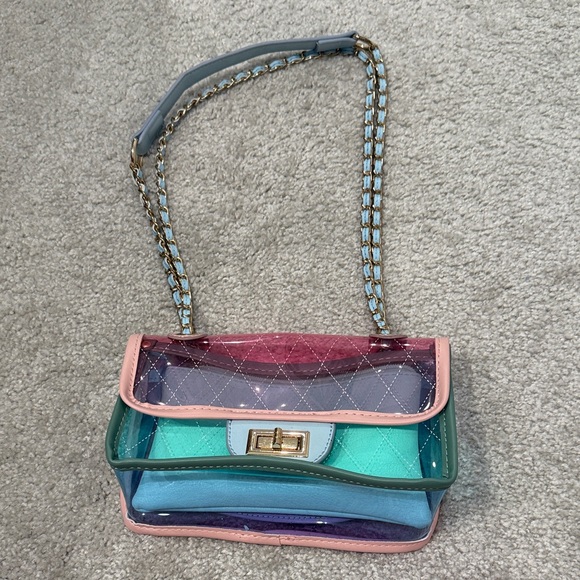 Amazon Handbags - Amazon multi color PVC turn lock shoulder bag